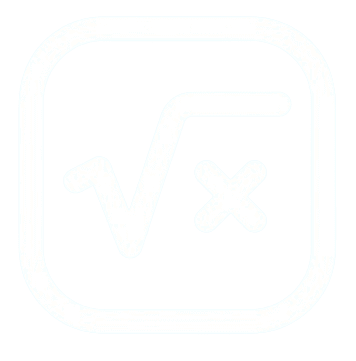 Square root symbol with x in rounded square